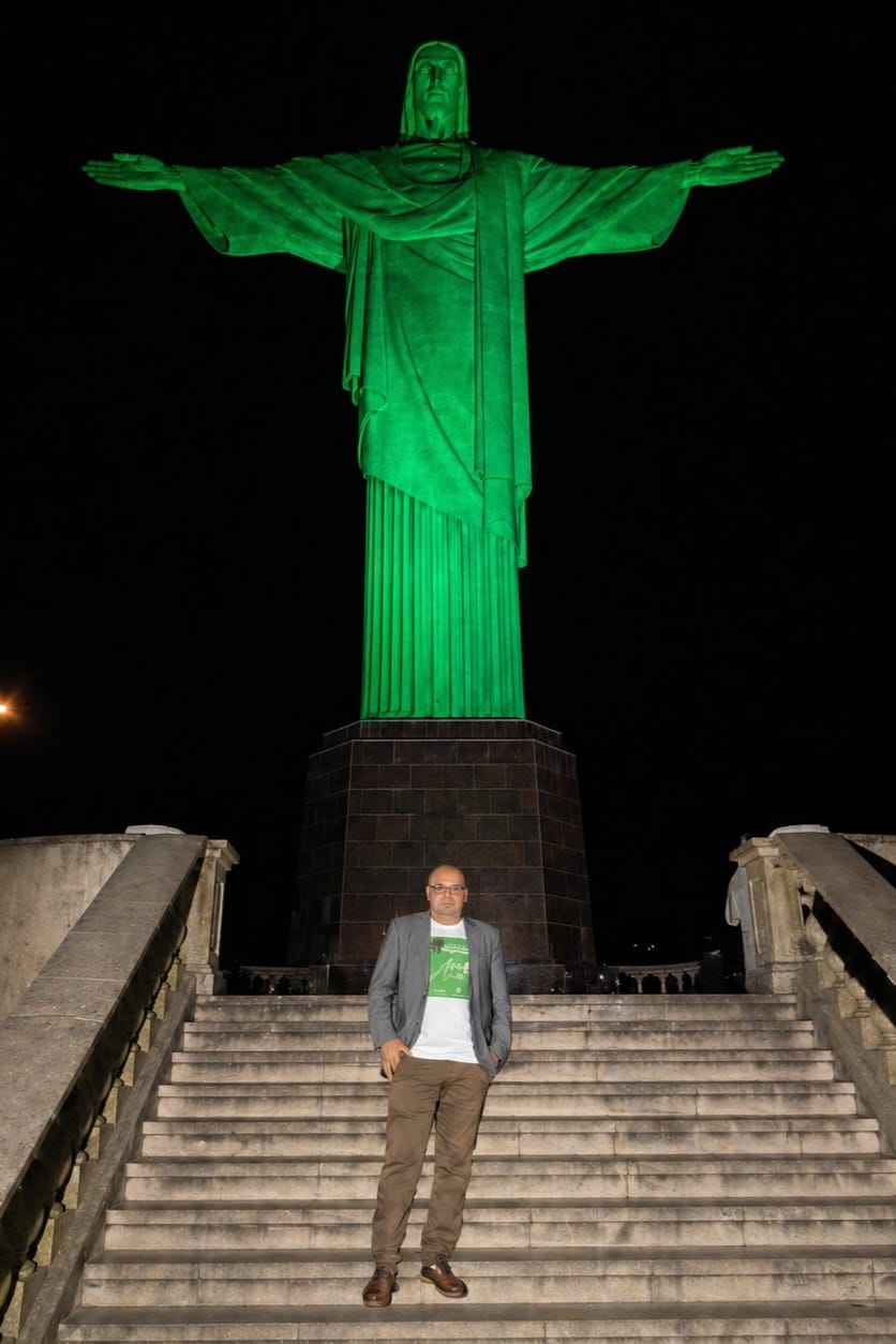 Idealizador do Abril Verde, participa de cerimônia no Cristo Redentor