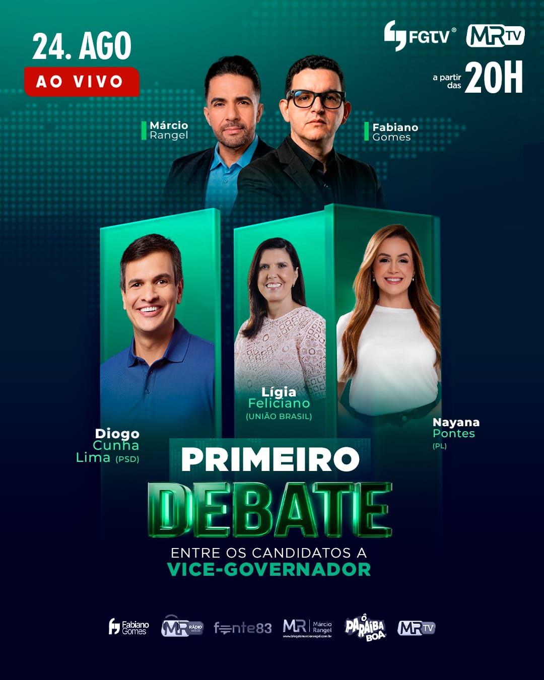 Candidatos a vice ficam frente a frente em debate na segunda-feira, 24
