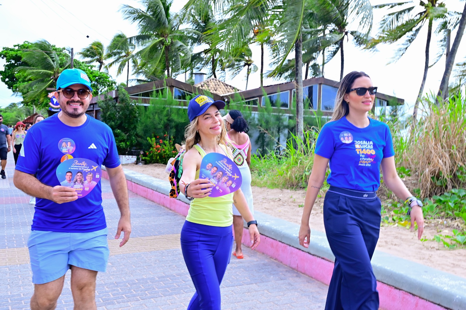 Rosália Lucas realiza ação na orla de João Pessoa e ressalta a força do turismo para a economia da Paraíba