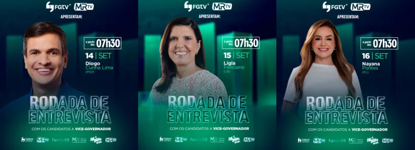 FGTV e MRTV iniciam rodada de entrevistas com candidatos a vice-governador da Paraíba