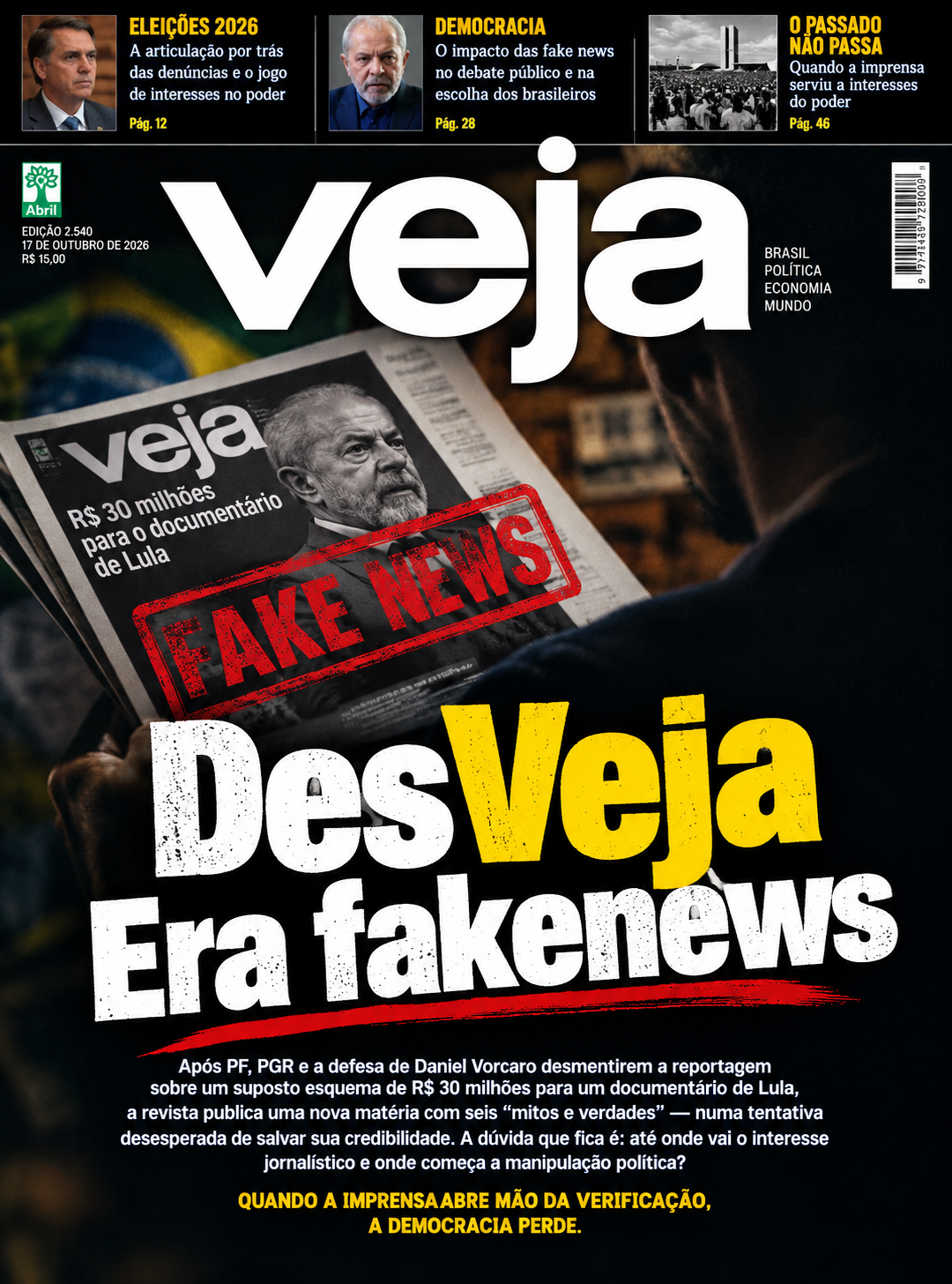 Des – Veja – Revista tenta conter crise de credibilidade após PF e PGR contestarem reportagem contra Lula em pleno segundo turno
